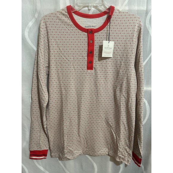 Hearth & Hand With Magnolia, Beige & Orange, 2 Pc Pajamas Set, Small - Picture 1 of 12